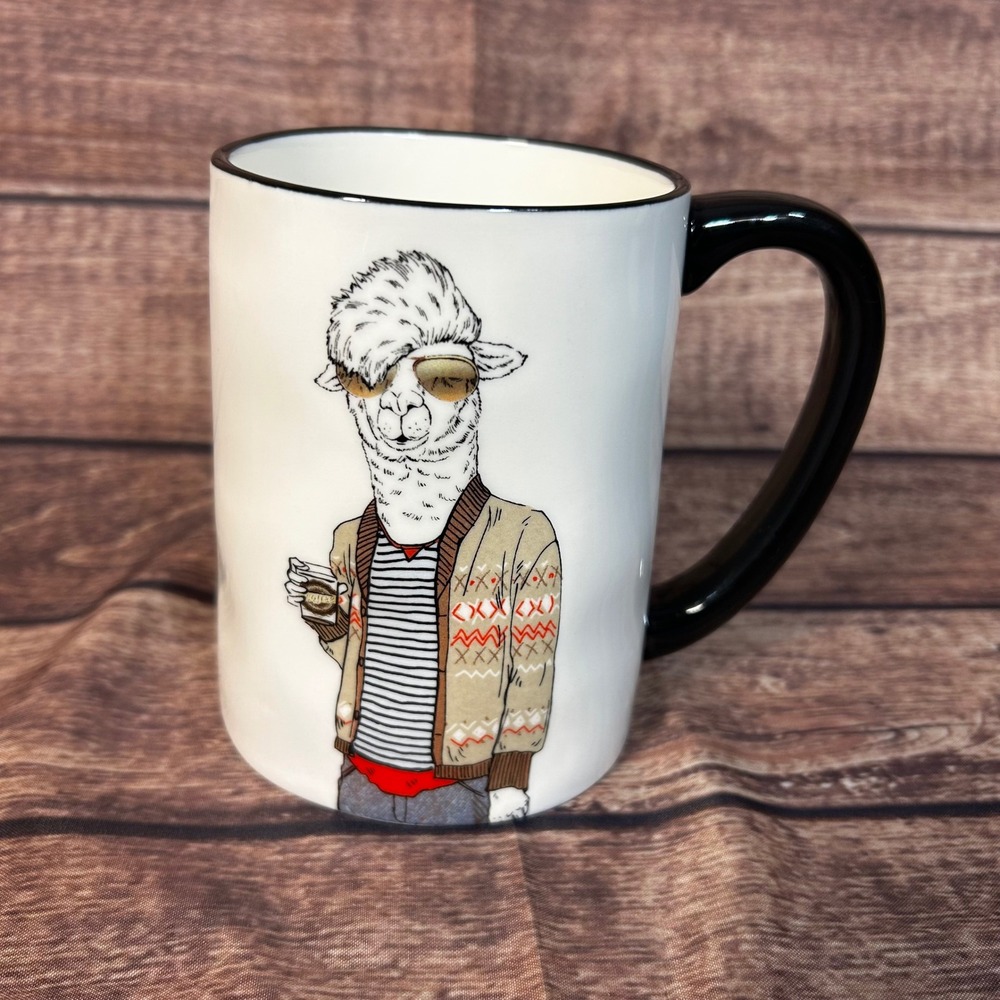 Signature Housewares Hipster Alpaca Llama Sunglasses Stoneware Mug 17.5oz
